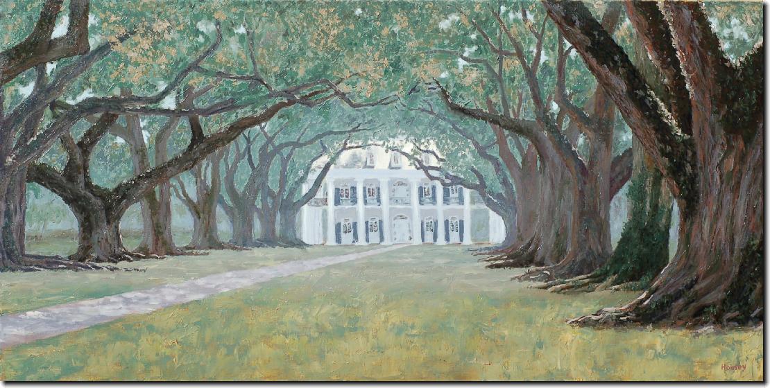 1110x560 Oak Alley Plantation Original Oil Painting By Artist Bruce Housey - Oak Alley Plantation Painting