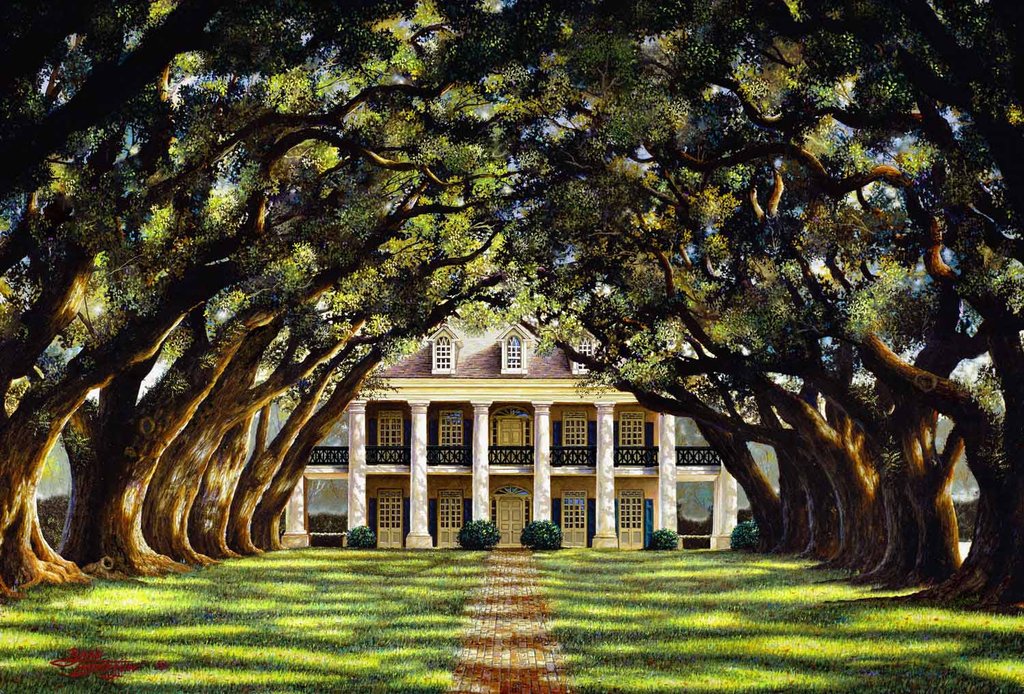 1024x694 Oak Alley Plantation Brad Thompson Fine Art - Oak Alley Plantation Painting