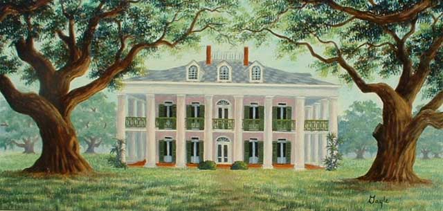 640x305 Fantasy Art - Oak Alley Plantation Painting