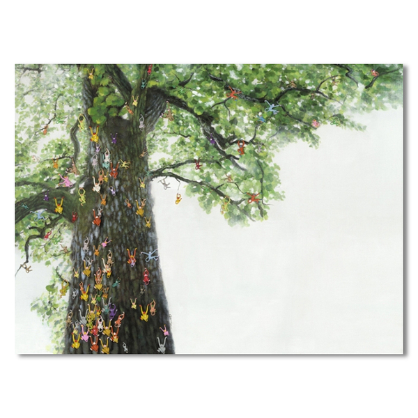 600x600 Monkeys In The Oak Tree Canvas Print Painting 120cm - Oak Leaf Painting
