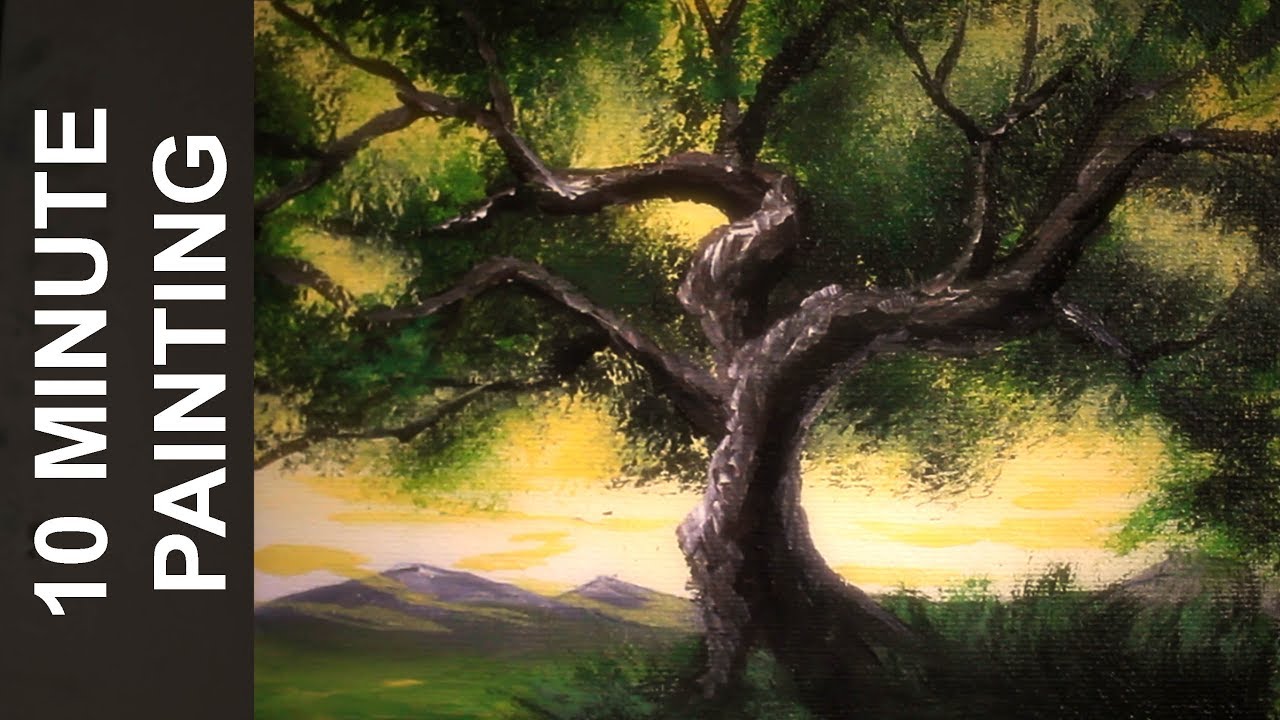 1280x720 Painting An Angel Oak Tree With Acrylics In 10 Minutes! - Oak Painting