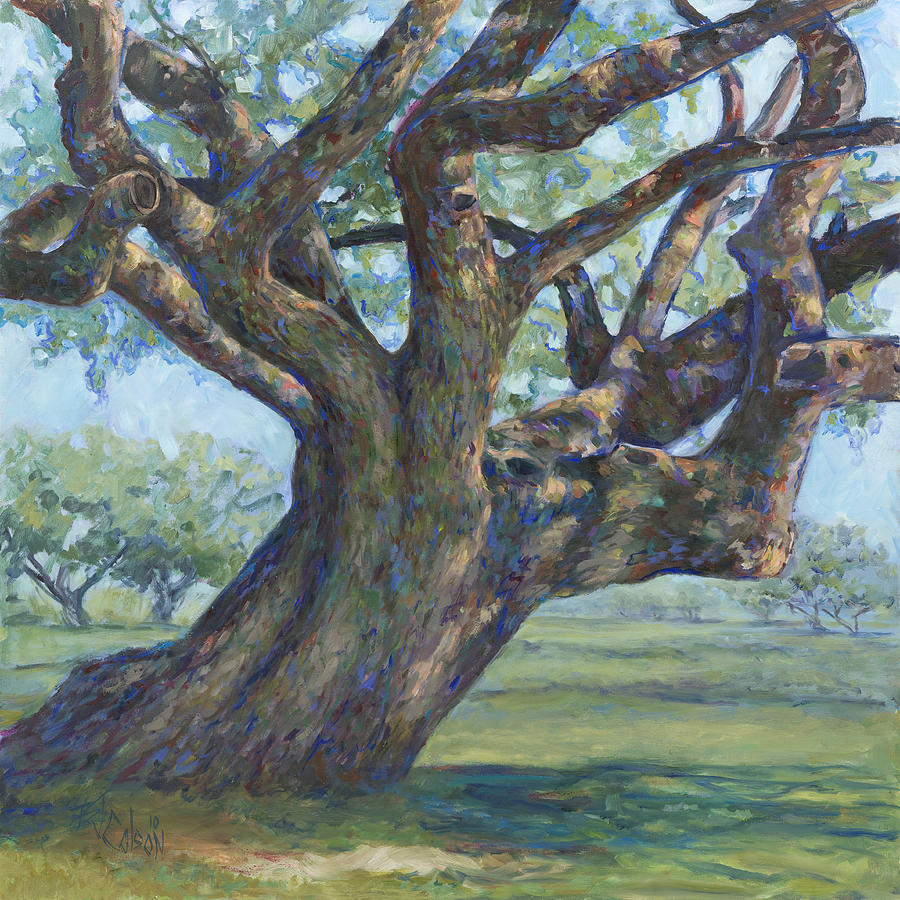 900x900 The Mighty Oak Painting By Billie Colson - Oak Painting