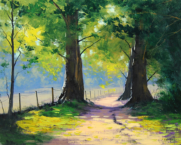 600x480 Oak Tree Trail Painting By Graham Gercken - Oak Tree Painting