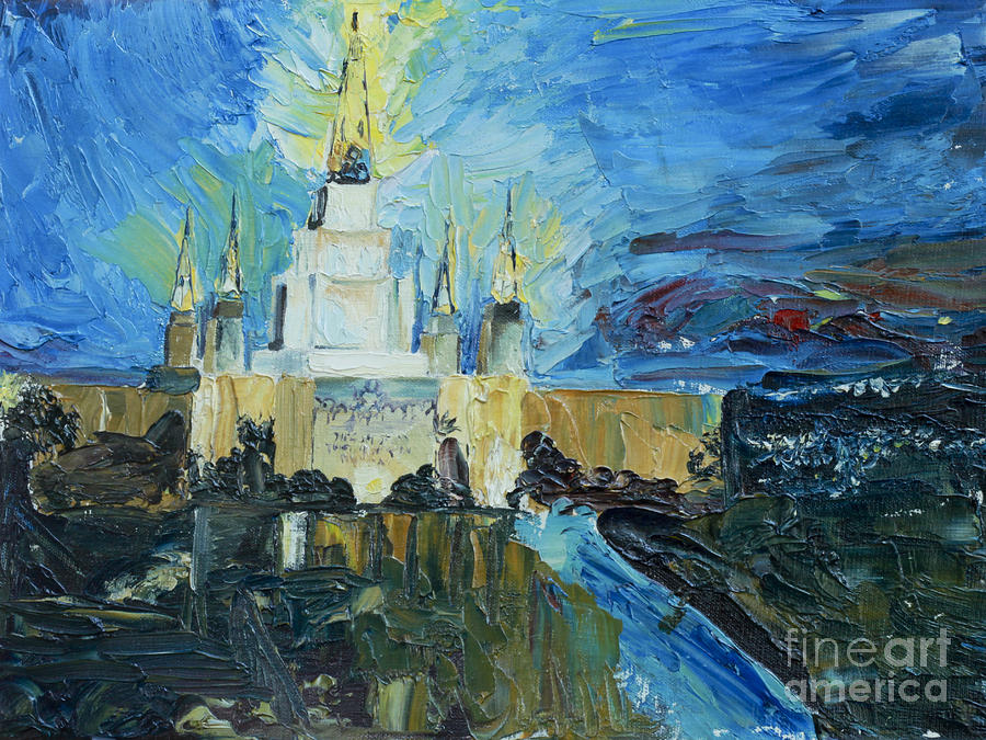 900x675 Oakland Temple Painting By Nila Jane Autry - Oakland Painting