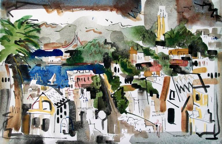 770x502 Saatchi Art San Francisco To Oakland Painting By Jack Bangerter - Oakland Painting