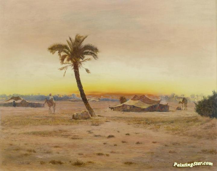 720x570 Oasis Near Cairo (Oase Bei Kairo) Artwork By Otto Pilny Oil - Oasis Painting
