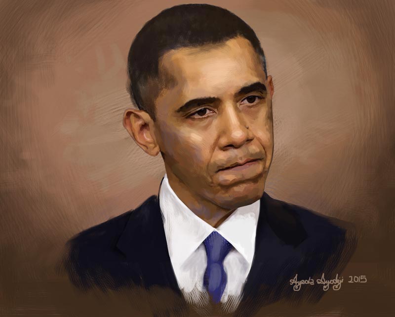 800x644 Portrait Painting Of Obama - Obama Oil Painting