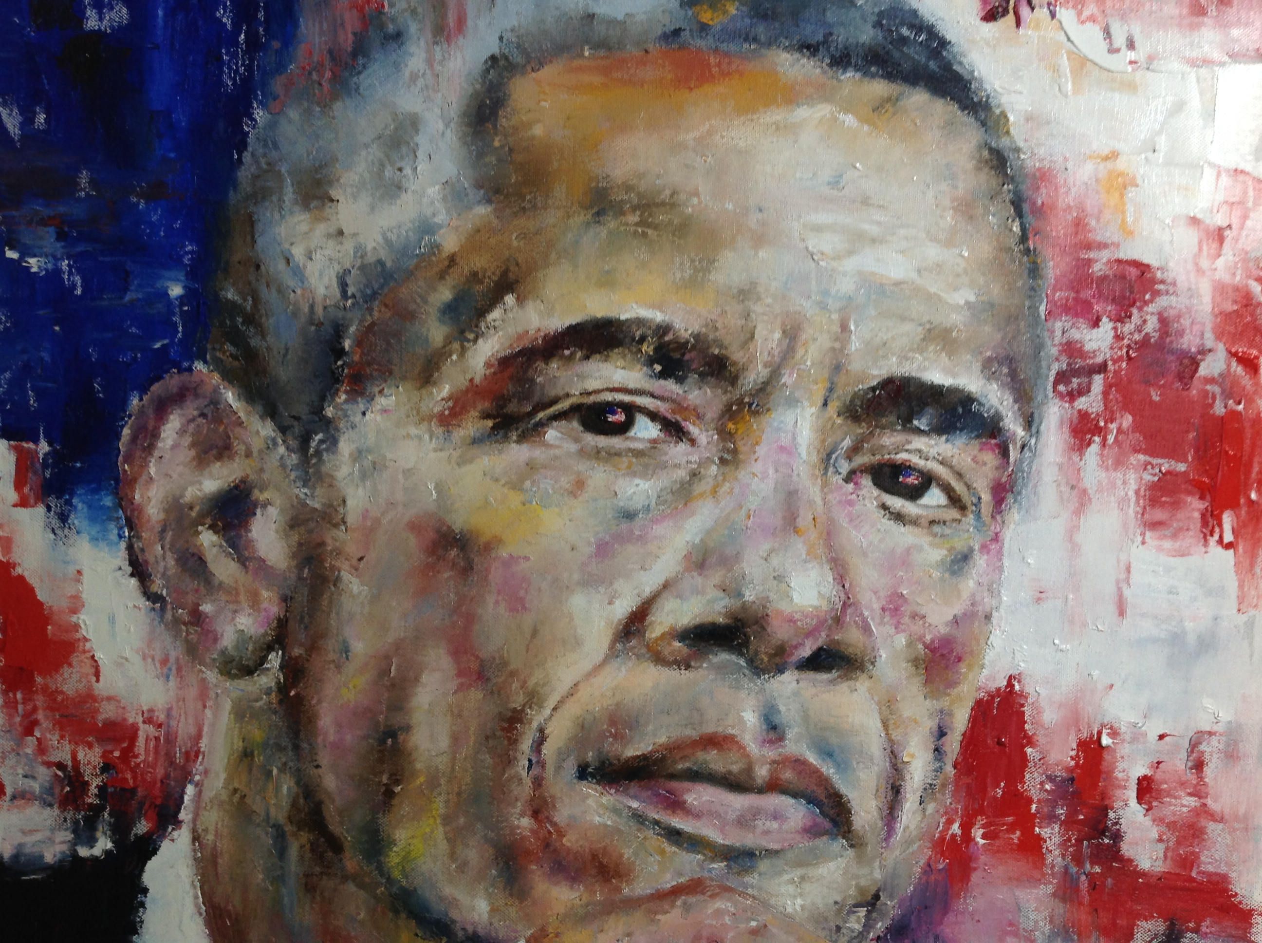 2592x1936 Rezerved For Julius Barack Obama Painting Oil Portrait Custom - Obama Oil Painting