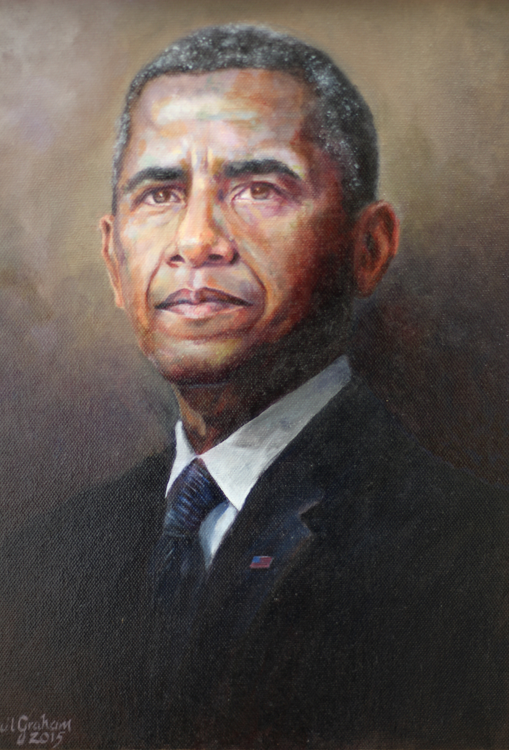 1728x2544 Barack Obama Gail Graham - Obama Oil Painting