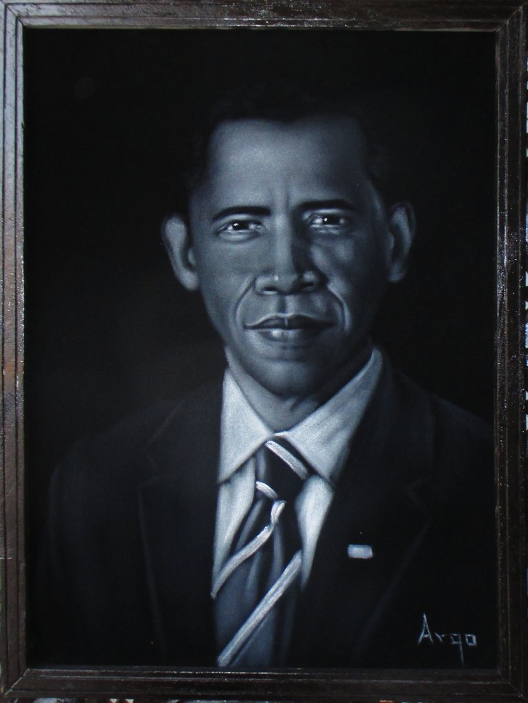 769x1024 Barack Obama Portrait, President Of United States, Original Oil - Obama Oil Painting