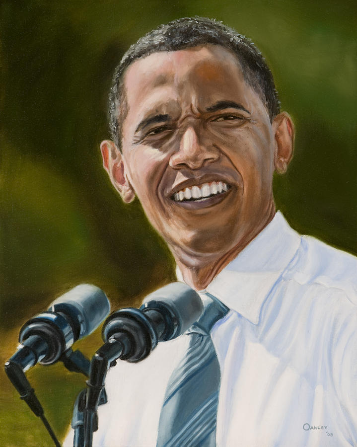 719x900 President Barack Obama Painting By Christopher Oakley - Obama Painting