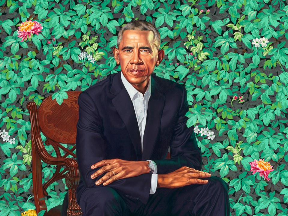 960x720 The Shifting Perspective In Kehinde Wiley's Portrait Of Barack - Obama Painting