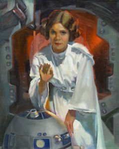 239x300 Princess Leia R2d2 Help Me Obi Wan Kenobi Star Wars Iv Fine Art - Obi Wan Kenobi Painting