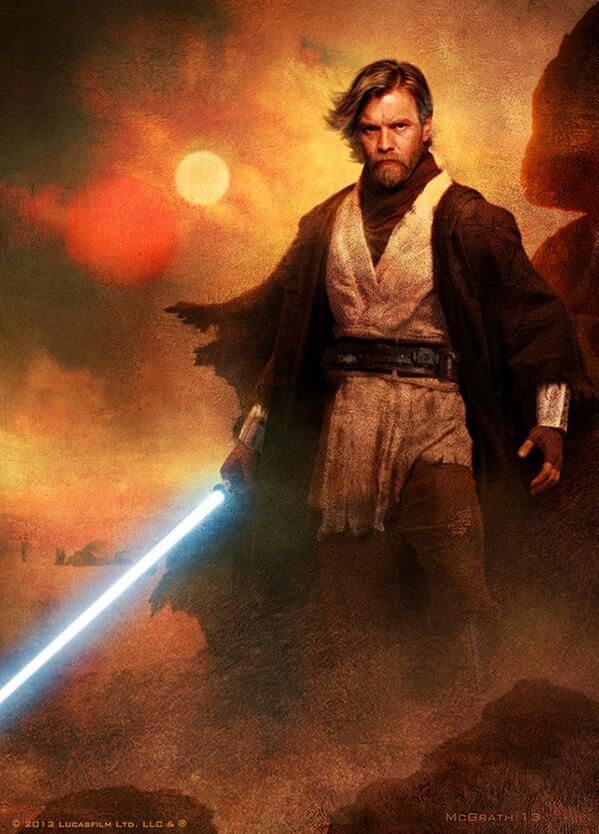 599x834 Chris Mcgrath On Luke Skywalker And Star - Obi Wan Kenobi Painting