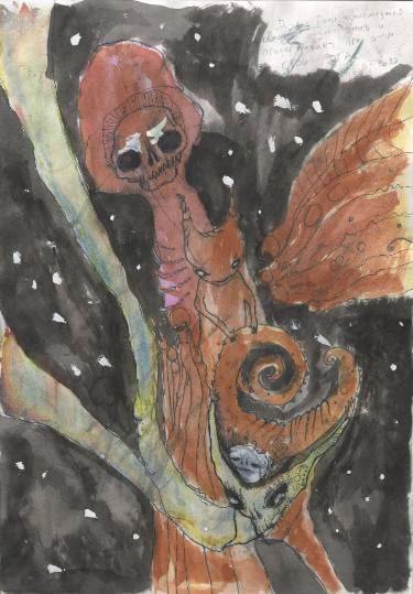 375x539 Falling Demon - Occult Painting