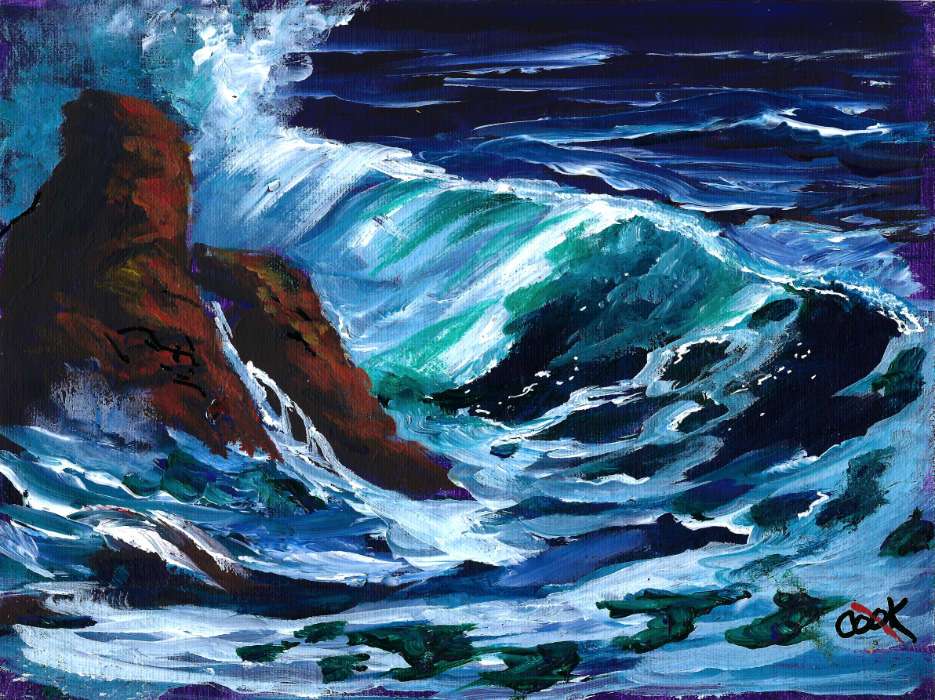 935x700 The Anatomy Of A Wave - Ocean Acrylic Painting
