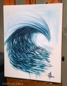 234x300 Wave Of Blues - Ocean Acrylic Painting