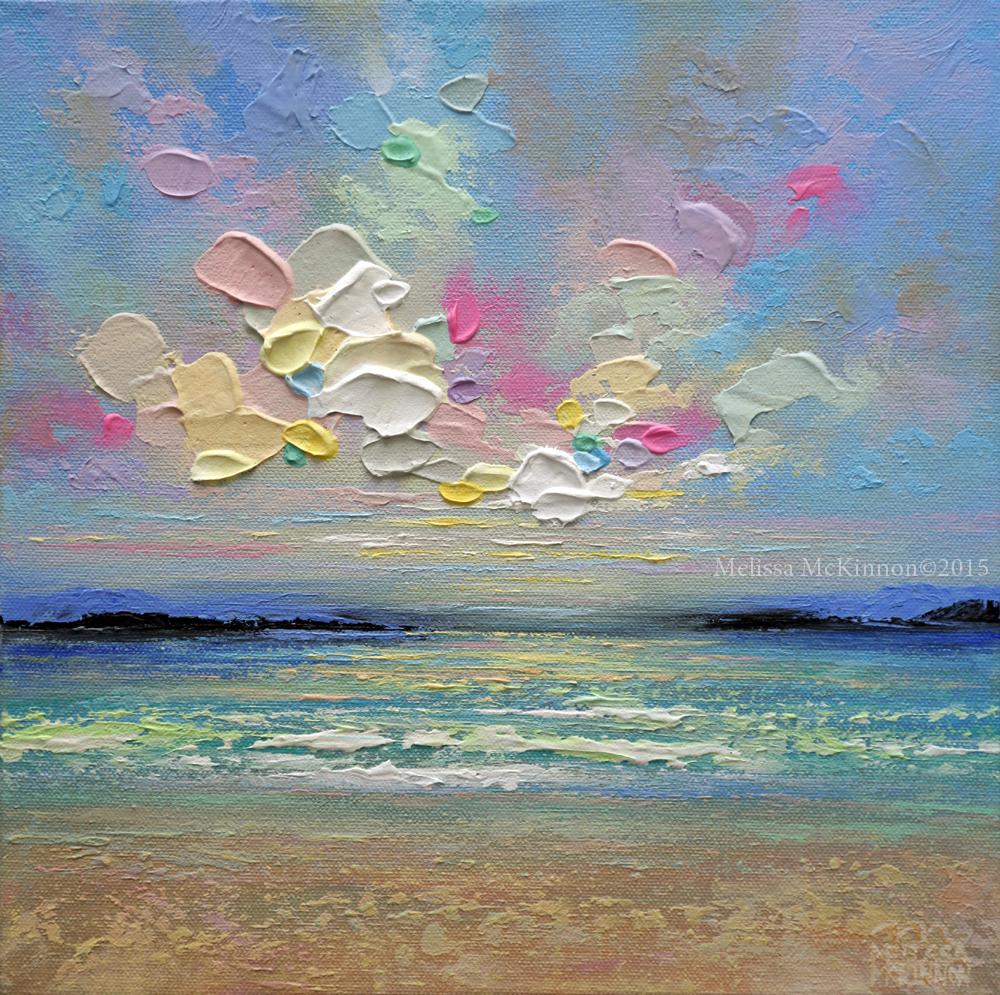 1000x995 Colourful Contemporary Art Ocean Beach Abstract Landscape Painting - Ocean Acrylic Painting