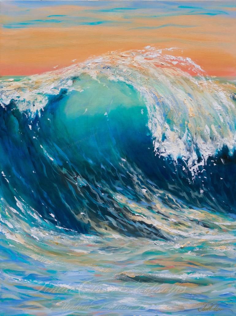 ocean waves acrylic painting for beginners