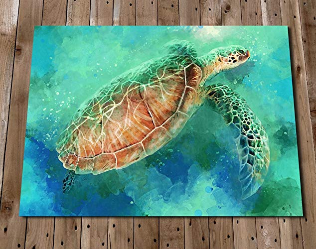 634x500 Sea Turtle Painting Print - Ocean Animal Painting