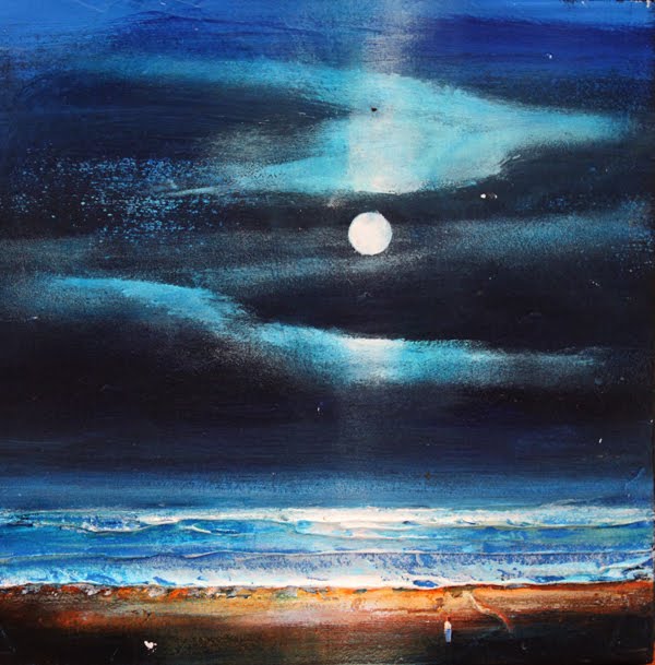 Ocean At Night Painting at PaintingValley.com | Explore collection of ...