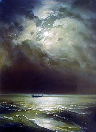 327x450 Ivan Aivazovsky (The Black Sea - Ocean At Night Painting