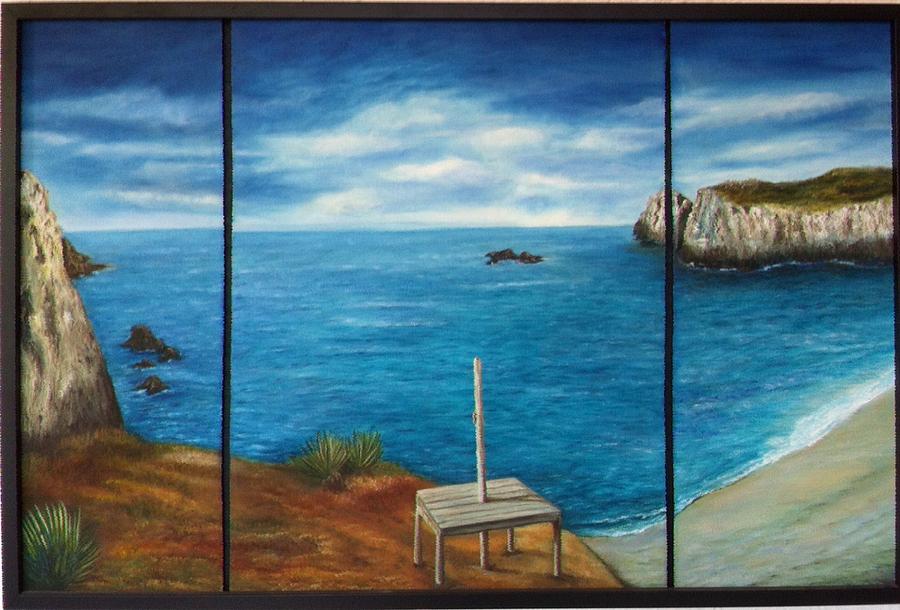 900x610 Mexican Ocean Beach Painting By Nora Vega - Ocean Beach Painting