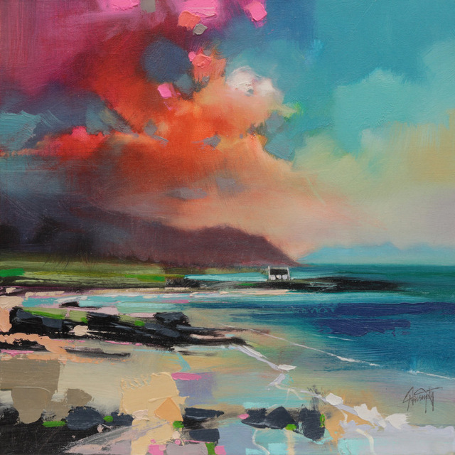 640x640 Scenery Seascape Abstract Oil Painting On Canvas Wall Art - Ocean Beach Painting