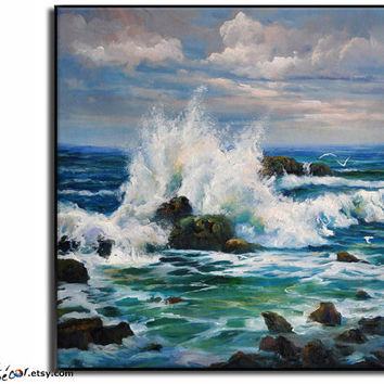 354x354 Shop Ocean Oil Paintings On Wanelo - Ocean Landscape Painting