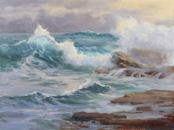 Ocean Landscape Painting at PaintingValley.com | Explore collection of ...