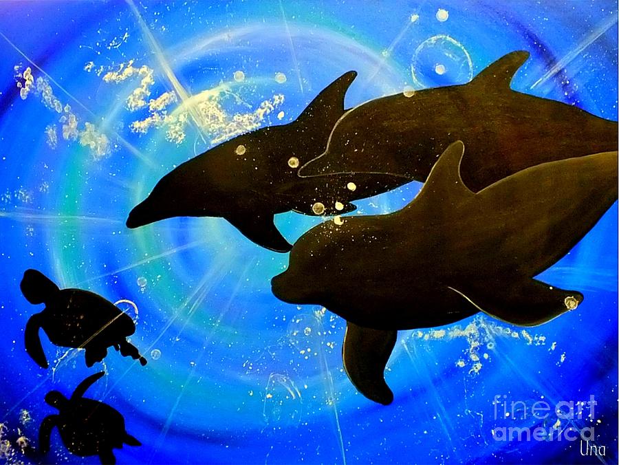 900x676 Ocean Life Painting By Una Miller - Ocean Life Painting