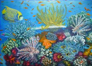 300x215 Oil Paintings Of 5 Ocean Life 2 Art For Sale By Artists - Ocean Life Painting