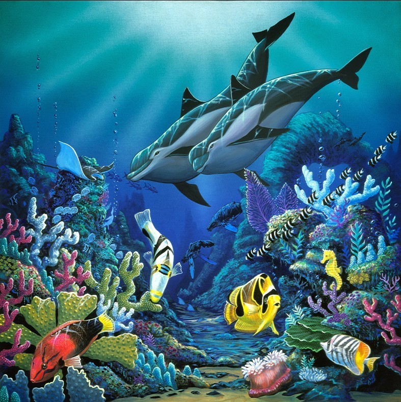 787x789 Sea Life Paintings Original Artwork For Sale - Ocean Life Painting