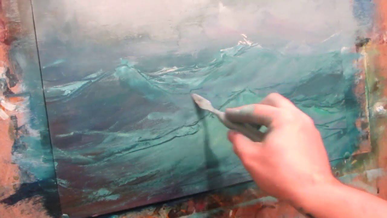 1280x720 Seascape Oil Painting. Ocean. Part 1. - Ocean Oil Painting
