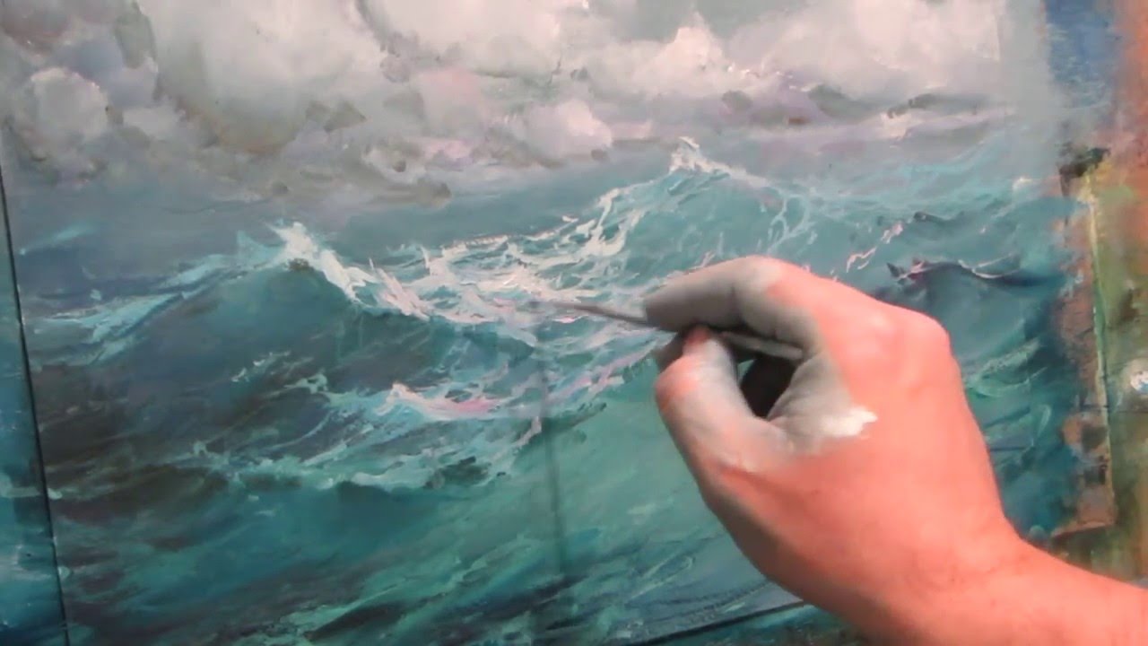1280x720 Seascape Oil Painting. Ocean. Part 2. - Ocean Oil Painting