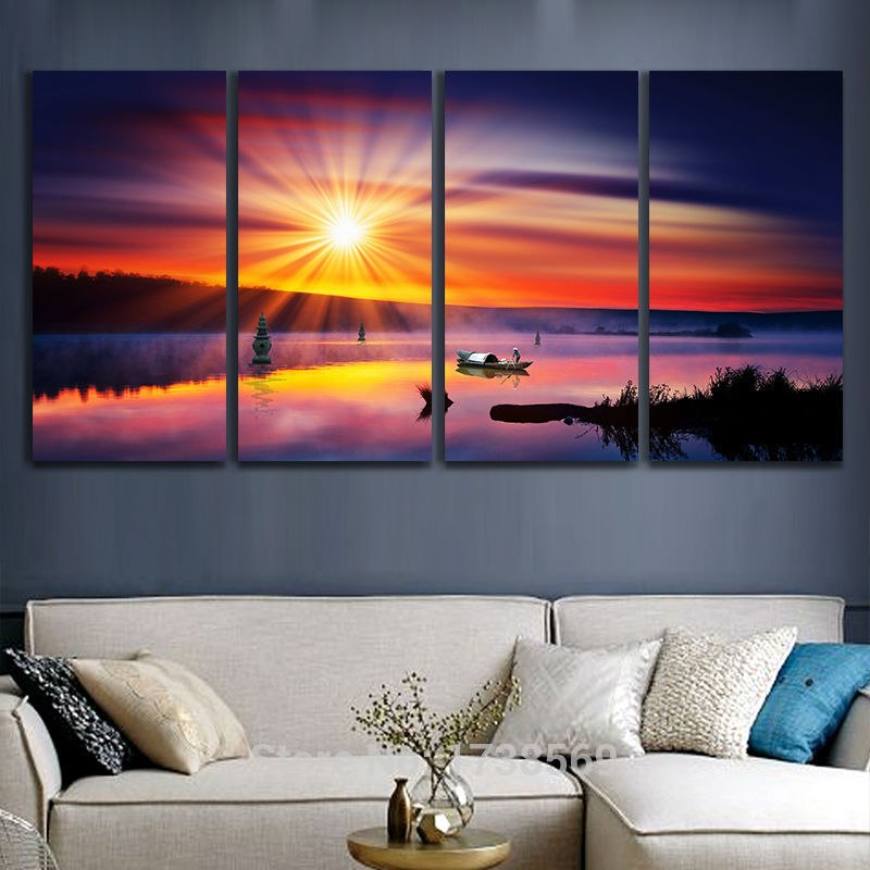 800x800 Hot Sale 4pcs Ocean Canvas Art Printed Painting Oil Painting - Ocean Oil Painting On Canvas