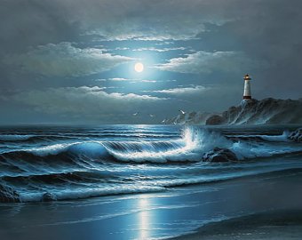 340x270 Ocean Oil Painting Etsy - Ocean Oil Painting On Canvas