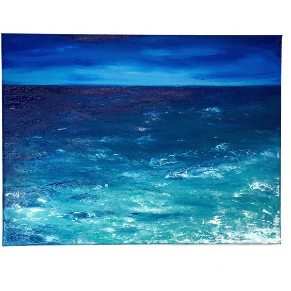 600x600 Seascape Painting Canvas, Ocean Oil Painting, Coastal Wall Art - Ocean Oil Painting On Canvas