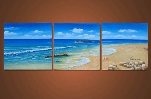 517x339 Calm Ocean Abstract Oil Painting On Sale! - Ocean Oil Painting On Canvas