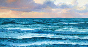 300x160 Sunrise Over Ocean Paintings Fine Art America - Ocean Painting