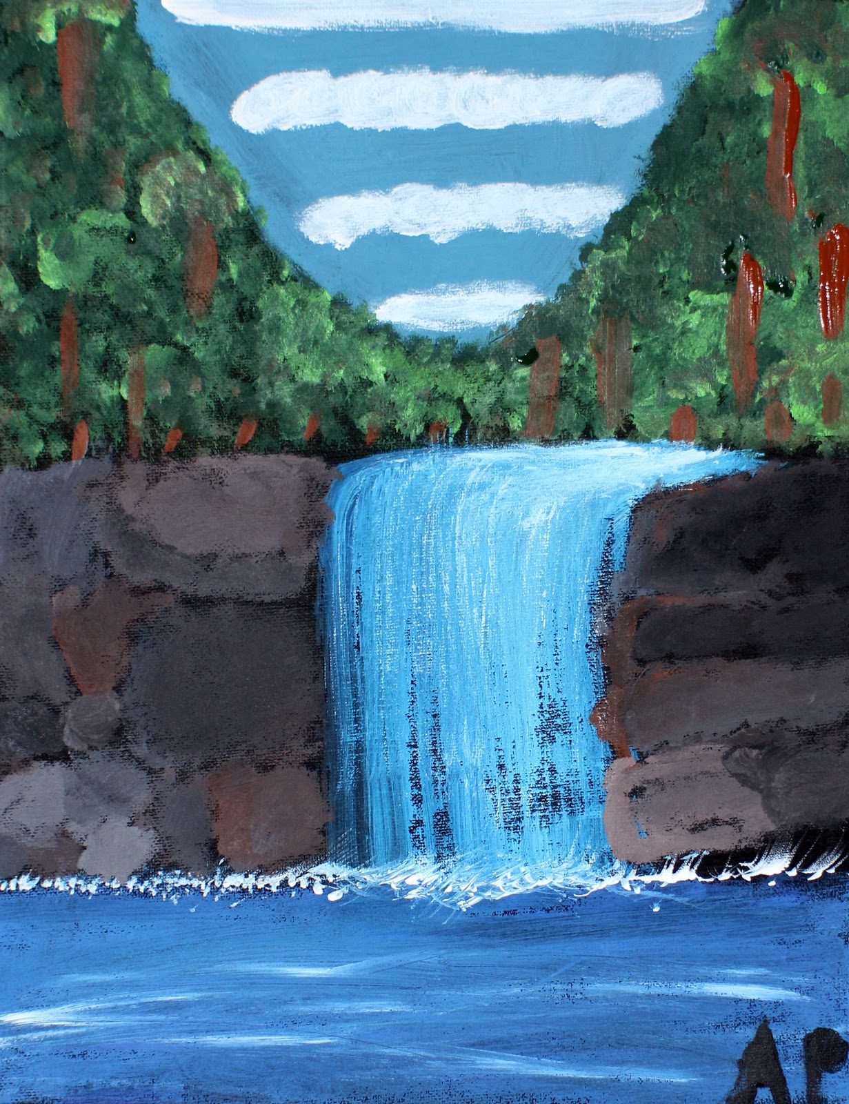 Детские рисунки водопада