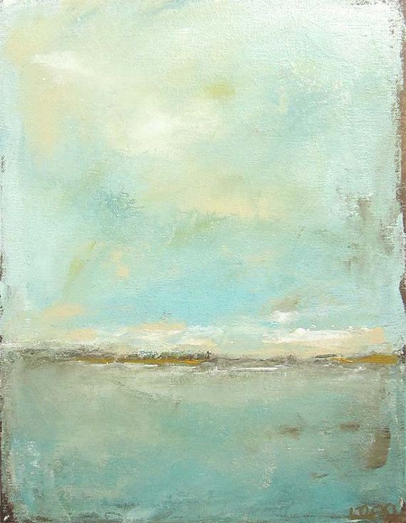 570x734 Beach Cottage Acrylic Art Acrylic Ocean Painting By Linda - Ocean Painting On Canvas