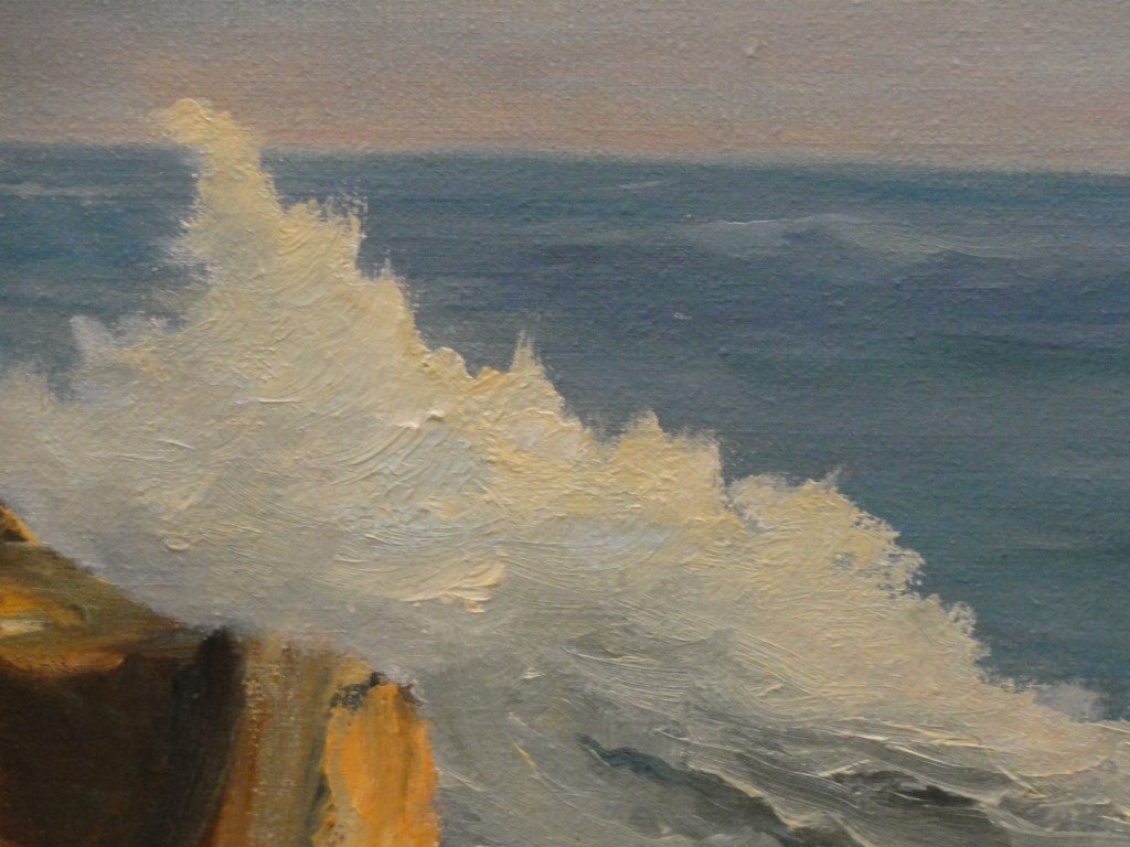 1024x768 Mid Century Ocean Scene Painting Palm Beach Regency - Ocean Scene Painting