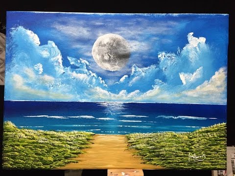 480x360 65. Beginners Ocean Scene (Acrylic) - Ocean Scene Painting