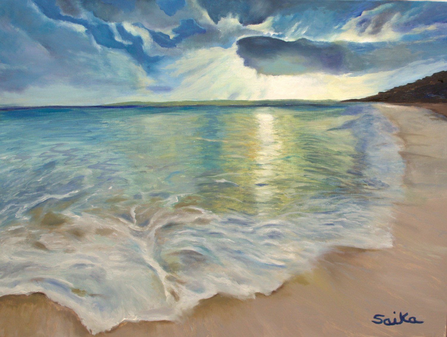 1500x1132 Summer Love Oil Painting X How To Paint An Ocean Scene On A Wall - Ocean Scene Painting