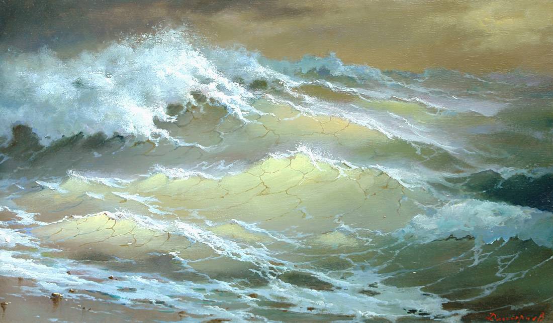 1100x644 Seascape Painting,boat Painting 3,seascape Oil Painting,boat Oil - Ocean Storm Painting