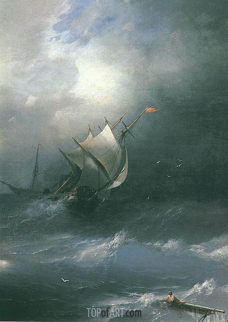 463x654 Storm In Arctic Ocean Aivazovsky Painting Reproduction 32 - Ocean Storm Painting