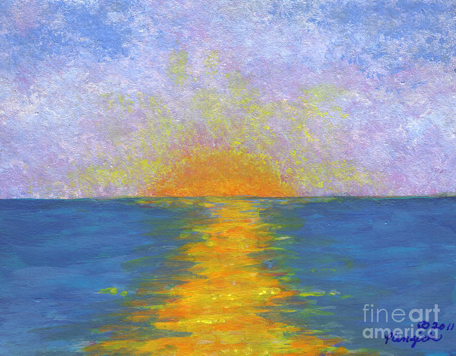 900x702 Ocean Sunrise Painting By Susan Plenzick - Ocean Sunrise Painting