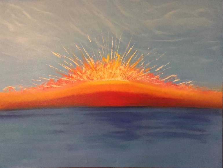 770x579 Saatchi Art Abstract Ocean Sunrise Painting By Richard Schlicher - Ocean Sunrise Painting