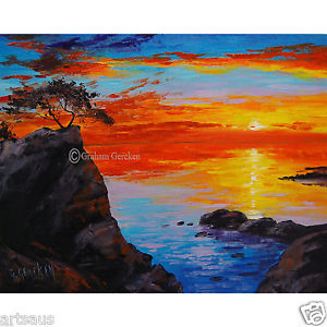 300x300 Big Sur Sunset Oil Painting Ocean Sunrise California Seascape - Ocean Sunset Oil Painting
